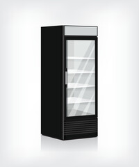 Vertical glass refrigerators showcase for drinks