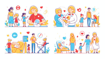Fototapeta premium Medicine thin line icon set for web and mobile. 