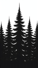 Obraz premium pine trees silhouttee