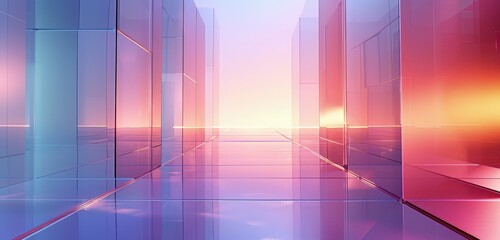 A luxurious 3D rendering of a gradient multilayer glass background, with seamless color transitions and light reflections that create an immersive and elegant design.