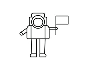 Astronaut flag icon vector symbol design illustration