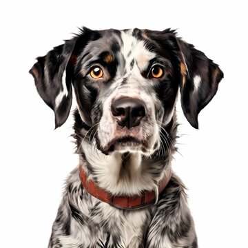 Burgos pointer dog breed standing against white background, AI Generated