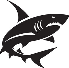 Shark silhouette flat illustration on isolated background