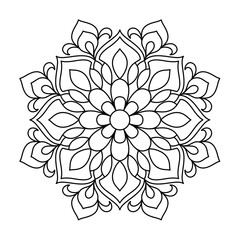 Fototapeta premium simple and beautiful mandala design for coloring book, mandala art for henna and tattoo design