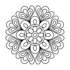 simple and beautiful mandala design for coloring book, mandala art for henna and tattoo design