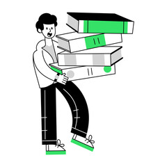 A scalable outline mini illustration of purchase book 

