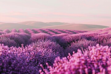 Patches of lavender fields stretching to the horizon, their fragrant blooms painting a serene and textured backdrop.