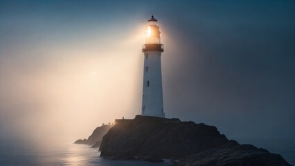 Lighthouse at Sunrise Serenity