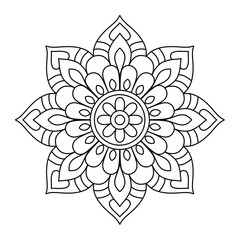 simple and beautiful mandala design for coloring book, mandala art for henna and tattoo design