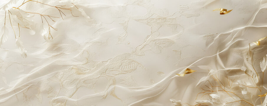 Elegant script wedding mockup card background with a soft, beige parchment texture and flowing calligraphy elements. Gold ink accents add a touch of sophistication.