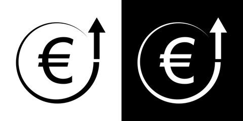 Euro Increase icon. Strong Euro symbol.
