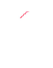 Hand-drawn pink squiggly line on black background