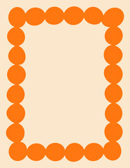 Orange circle frame on beige background