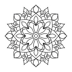 simple and beautiful mandala design for coloring book, mandala art for henna and tattoo design