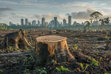 Impact of Urban Expansion: Deforestation and Urban Development Encroaching on Natural Habitats