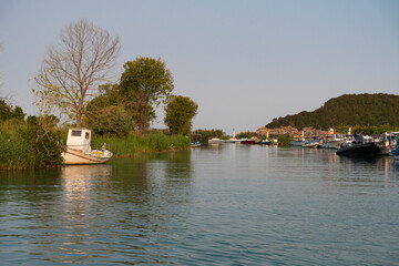 Acheron river delta in Ammoudia village near Parga, Greece