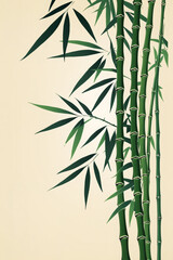 Obraz premium Graceful bamboo stems, minimalist and zen-inspired harmony and resilience. Meditation, nature, wellness, and sustainable living concepts. Verdant Tranquility: Embrace the Serenity of Bamboo's Grace