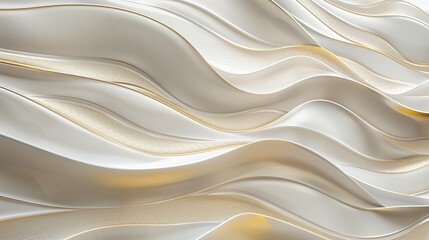 Obraz premium Wallpaper with gold and white wave patterns beautifully matched