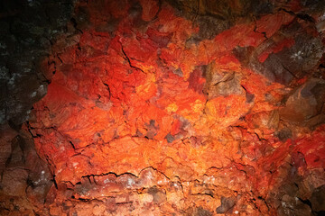 Naklejka premium Lava cave (tunnel) Raufarholshellir near Reykjavík, Iceland