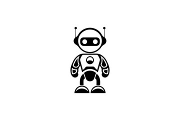 Black color robotics vector design