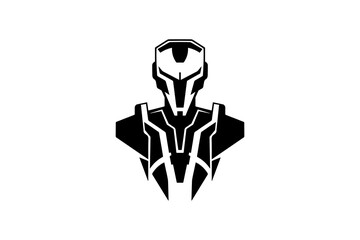 Black color robotics vector design