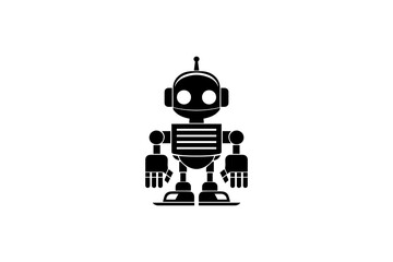 Black color robotics vector design