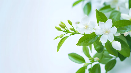 Obraz premium Murraya paniculata flowers and green leaves Isolated on a white background : Generative AI