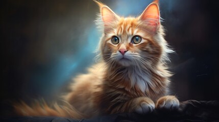 Obraz premium A very beautiful and excellent photo (wallpaper) of a cute cat that can be used as a background