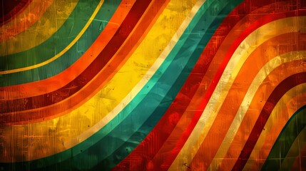 Obraz premium Abstract Vintage Colorful Striped Curved Lines Background Pattern