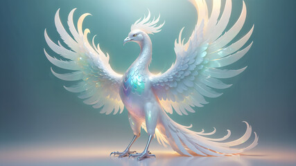 Fototapeta premium white mythical phoenix bird