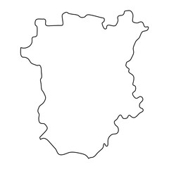 Chechnya map, administrative division of Russia. Vector illustration.