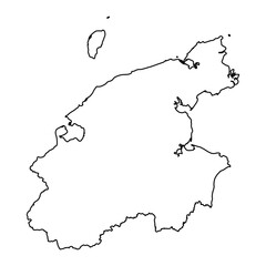 Chukotka Autonomous Okrug map, administrative division of Russia. Vector illustration.