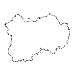 Kaluga Oblast map, administrative division of Russia. Vector illustration.