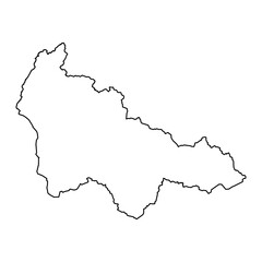 Khanty Mansi Autonomous Okrug map, administrative division of Russia. Vector illustration.