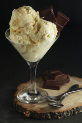 Ice cream scoops in an ice cream bowl	