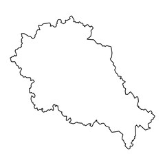 Kursk Oblast map, administrative division of Russia. Vector illustration.