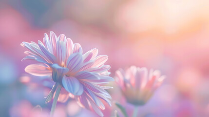 Fototapeta premium flower on soft pastel color in blur style : Generative AI