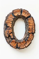 Whimsical Wooden Letter O on White Background for Design Inspiration Generative AI