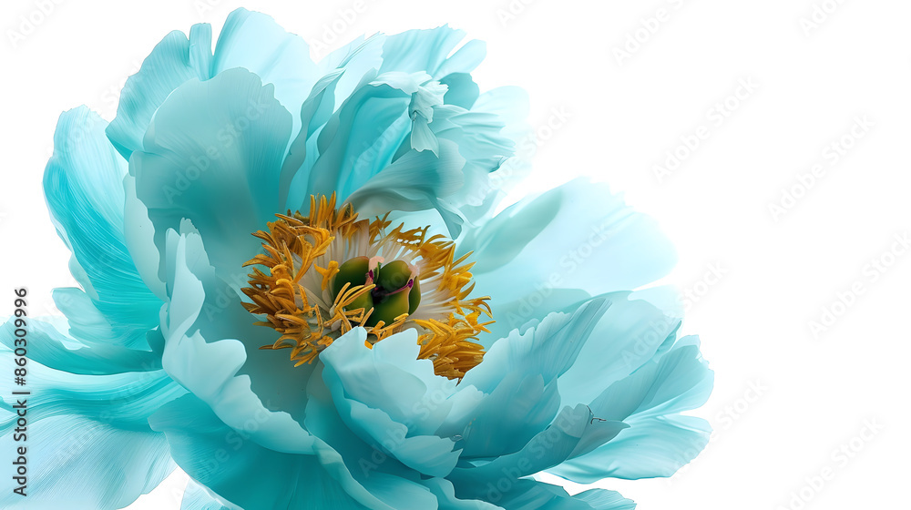 Aufkleber turquoise peony flower isolated on a white background with clipping path no shadows closeup nature :