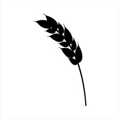 Wheat ear silhouette isolated on white background. Wheat icon vector illustration design.