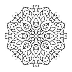 simple and beautiful mandala design for coloring book, mandala art for henna and tattoo design