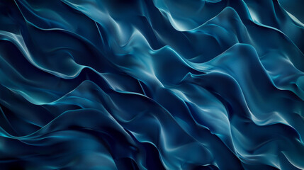 Obraz premium Dark, flowing blue waves of fabric create a rich, luxurious visual effect that evokes a sense of mystery and elegance.