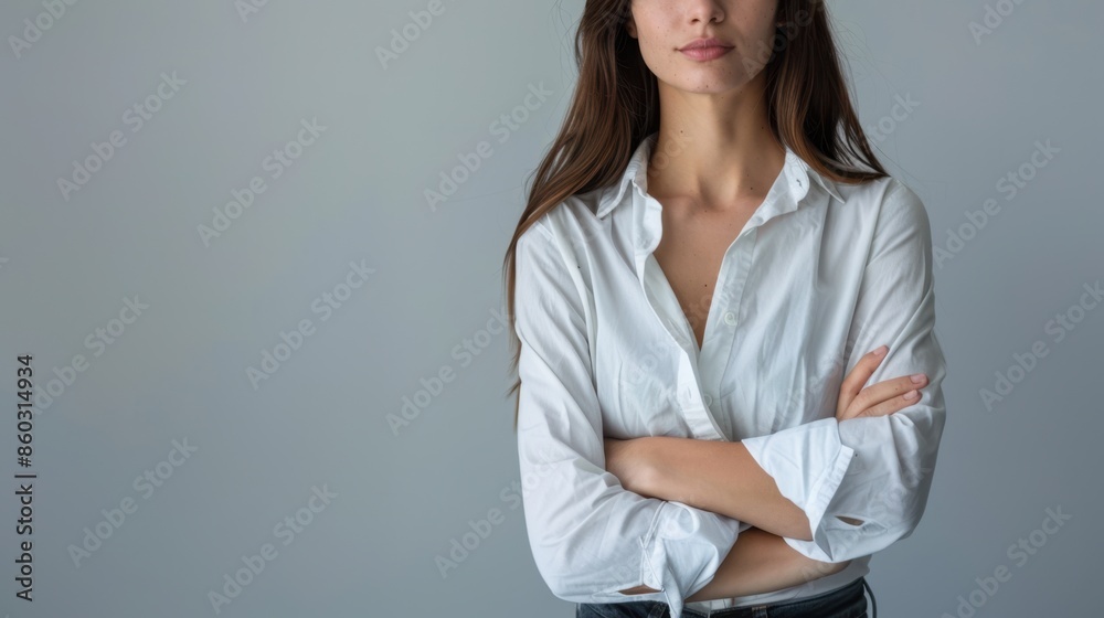 Poster the woman in white shirt