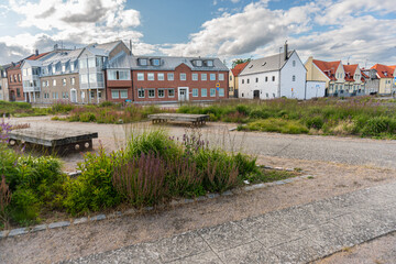 Beautiful residential houses in a European town