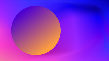 Orange and blue glowing circle frame over mesh gradient background