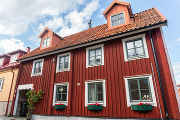 Beautiful residential houses in a European town