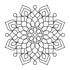 simple and beautiful mandala design for coloring book, mandala art for henna and tattoo design