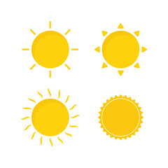 Sun simple icons collection. Vector illustration