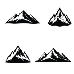 mountain, silhouette, black, rocky, illustration, vector, design, sign, symbol, outdoor, bundle, Pro, Vector,  clipart, logo, icon, graphic, art, nature, peak, summit, ridge, trail, adventure, trav