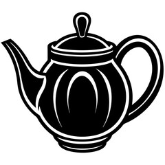 teapot isolated on white tee logo icon vector illustration.
